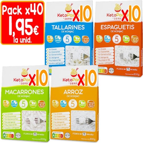 Pack x40 Pastas Konjac KetoPasta ZERO